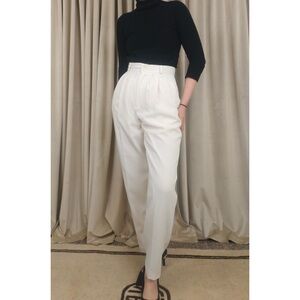 Vintage Alanni by Donny Brook White High Waisted Pleated Trousers